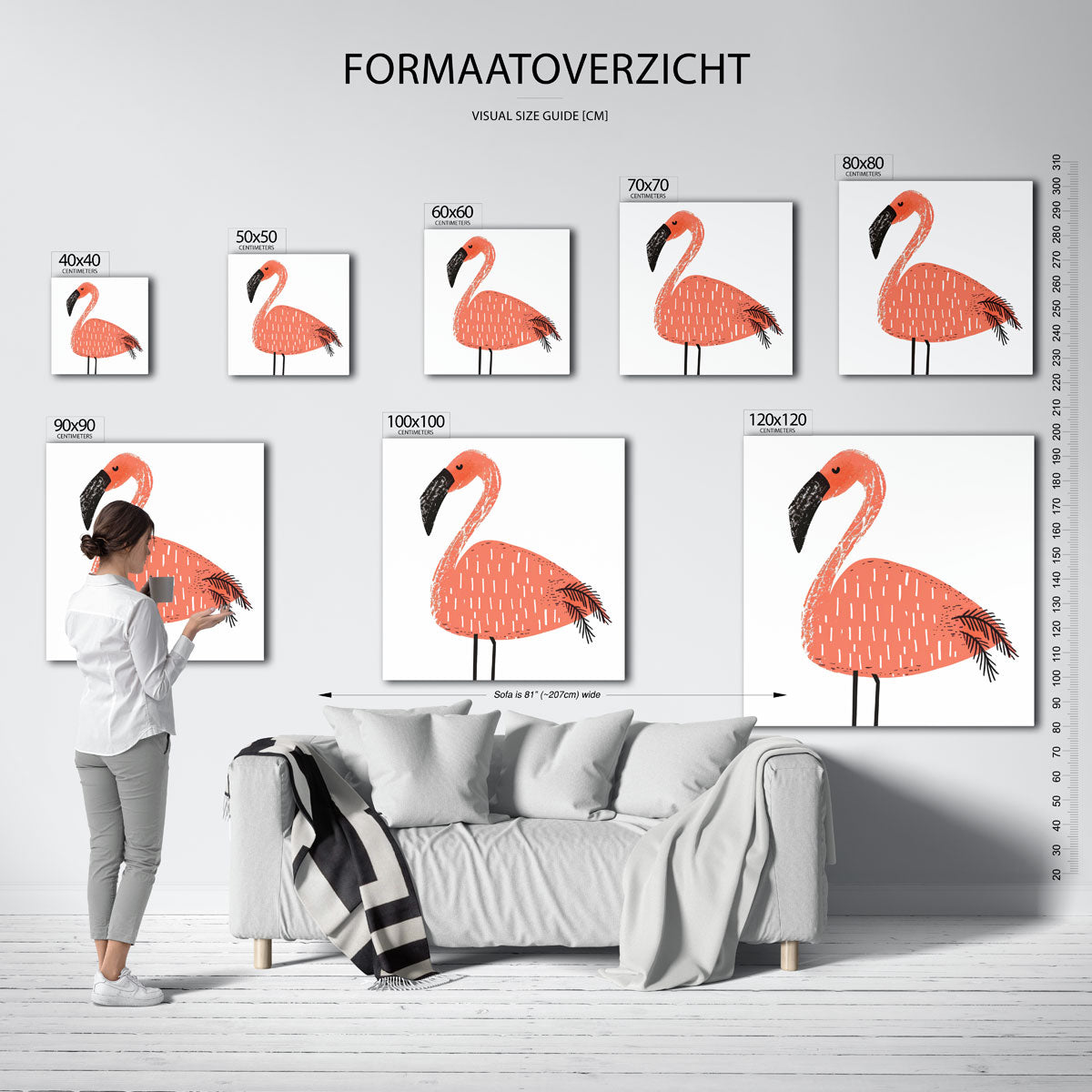 Flamingo illustratie Poster