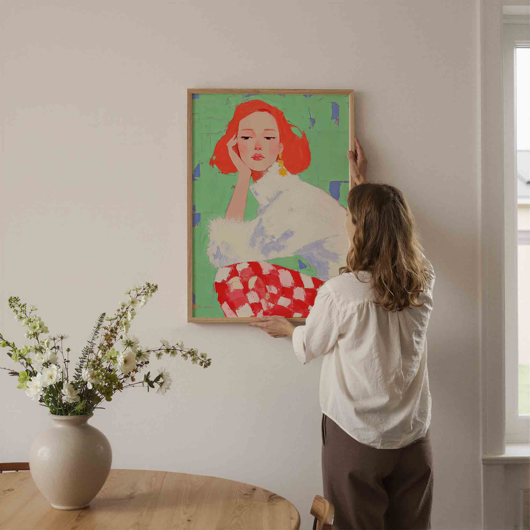 Vrouw met rood haar Poster