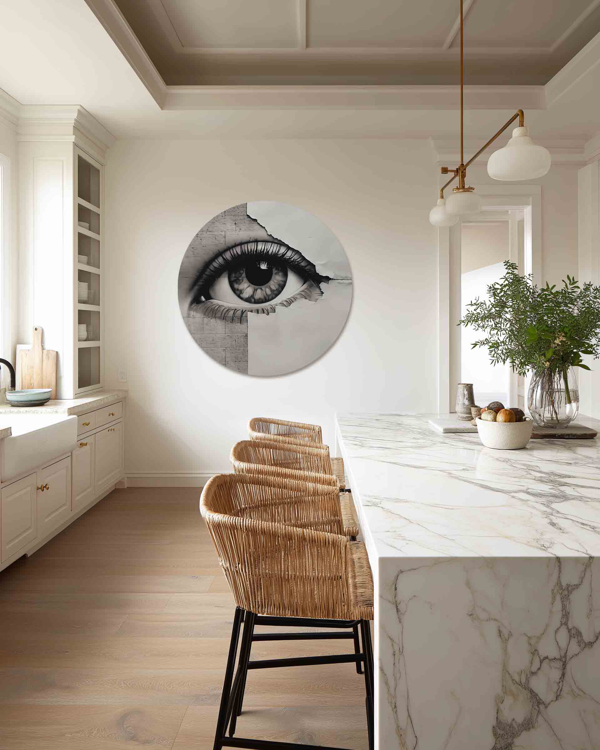 Oog en papier Muurcirkel