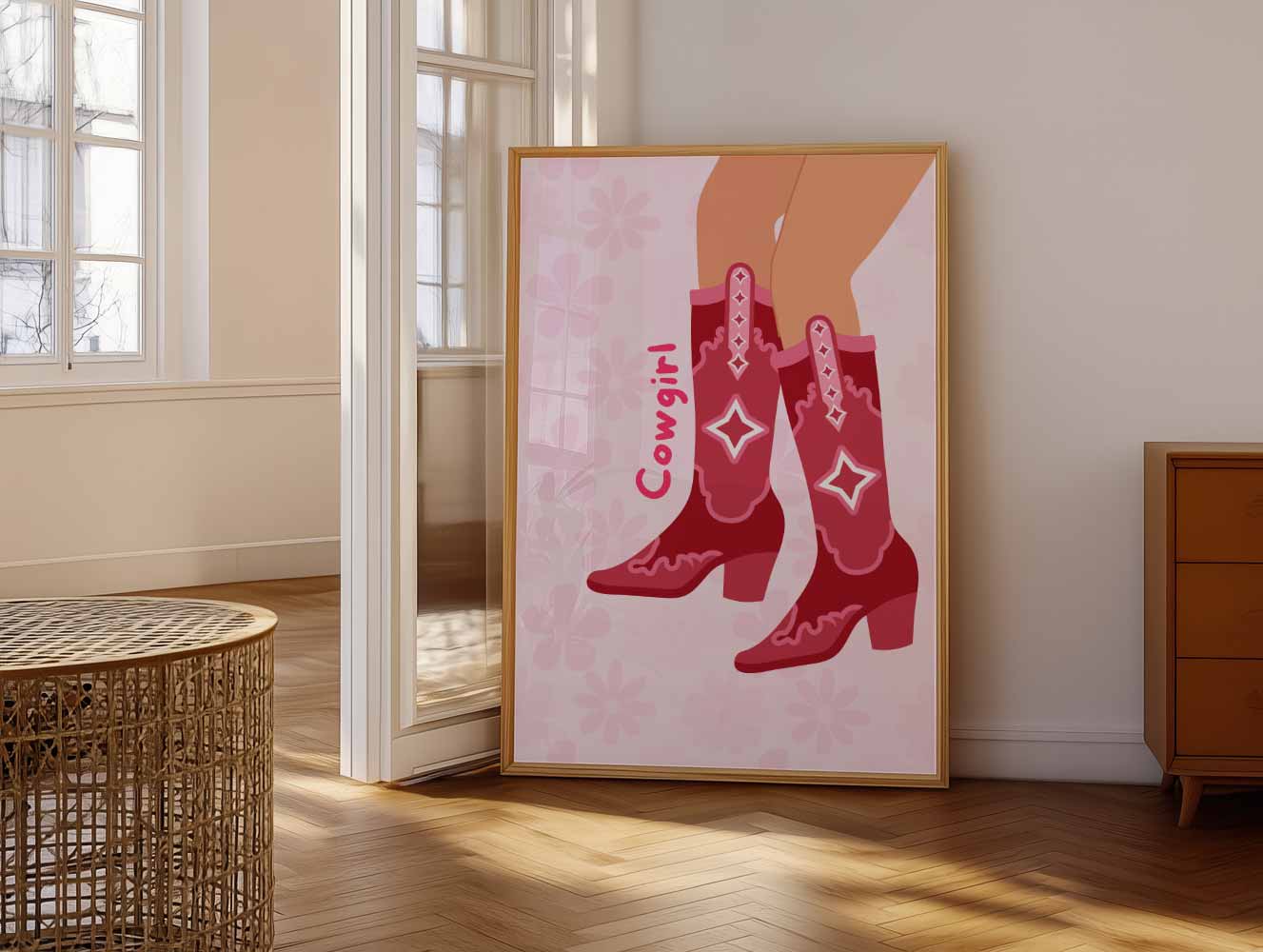Stoere Cowgirl Boots Poster-WallArtistic