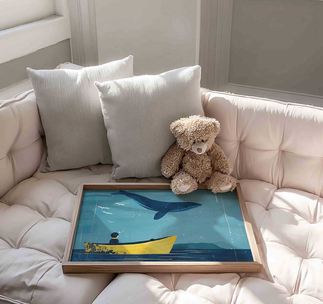 Walvis en boot Poster