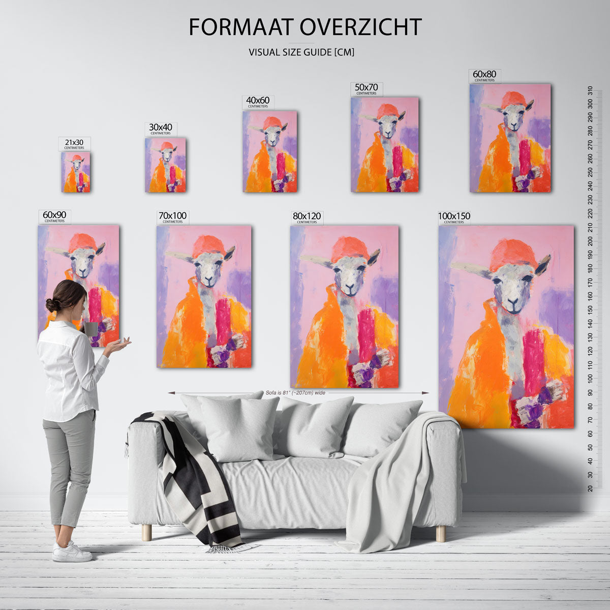 Schaap met oranje muts Poster