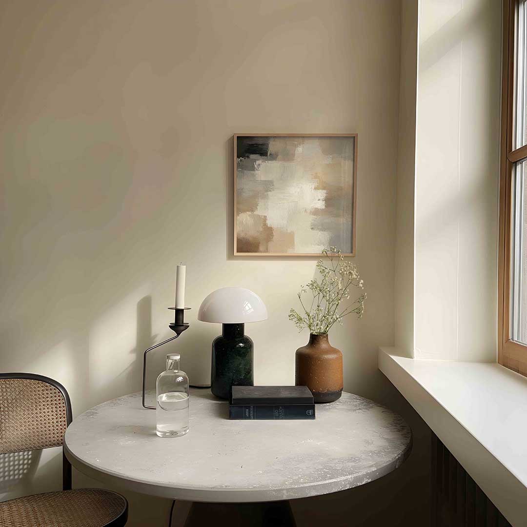 Abstracte beige en grijze Poster