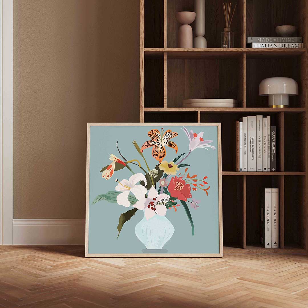 Bloemen in vaas Poster