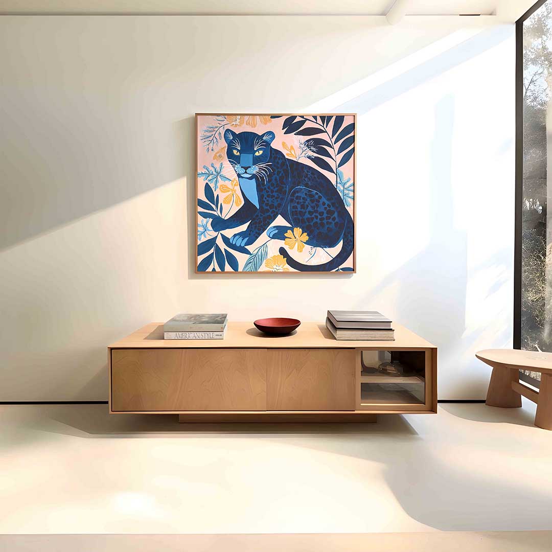 Panter en bloemen Poster