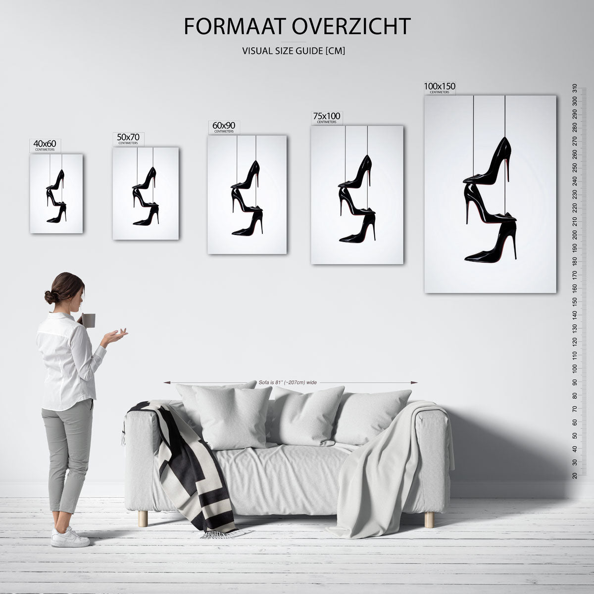 Gestapelde schoenen Kunstwerk