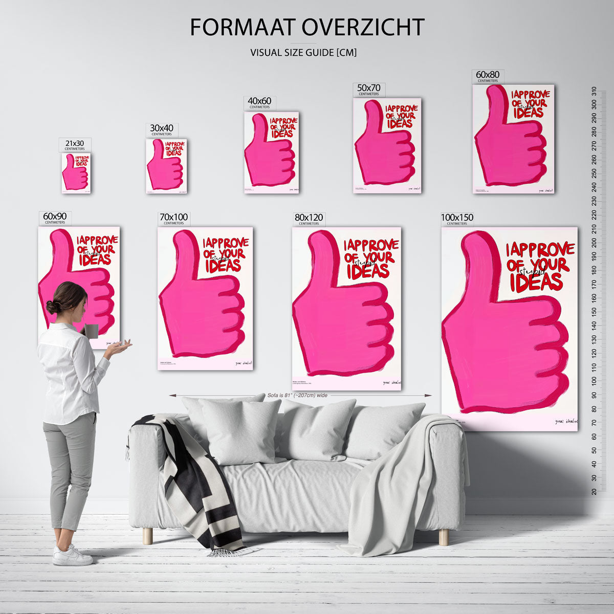 Roze duim omhoog Poster