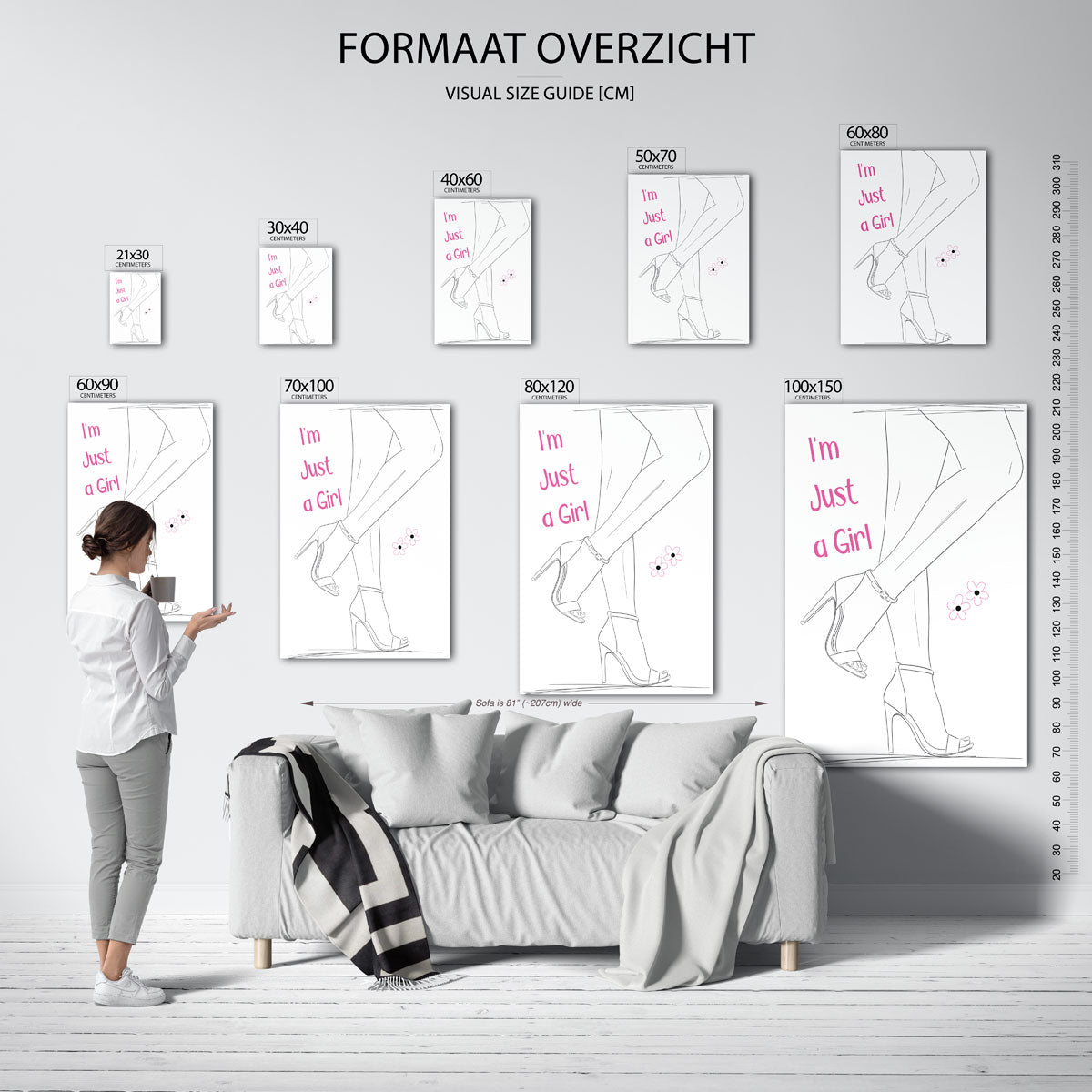 Hoge hakken en tekst Poster