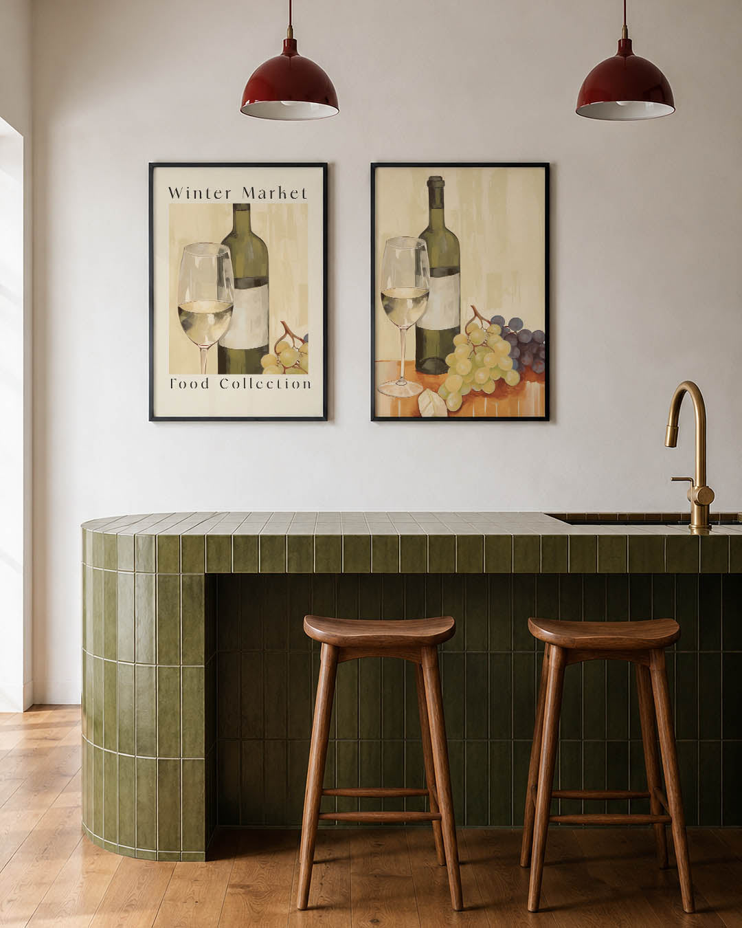 Wijn en druiven Posterset