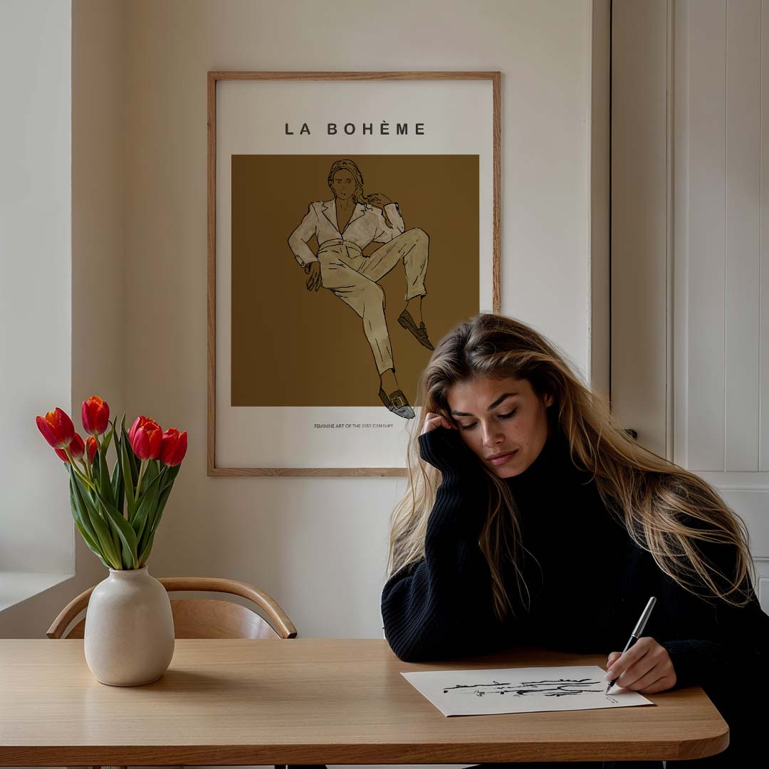 La Bohème Vrouwelijke Kunstposter-WallArtistic