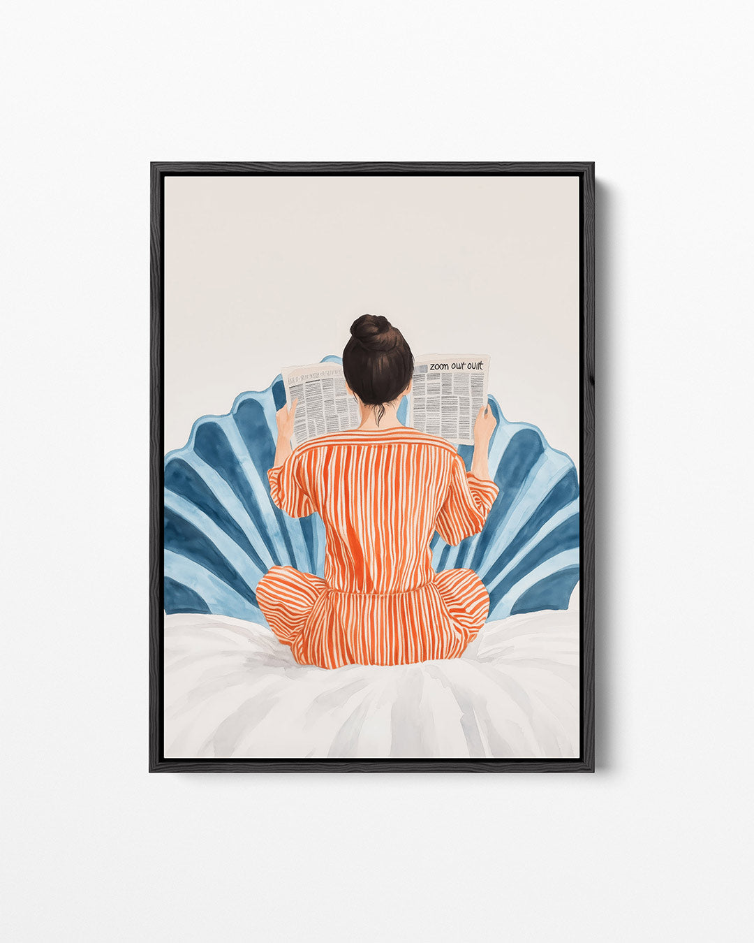 Vrouw met krant Kunstwerk