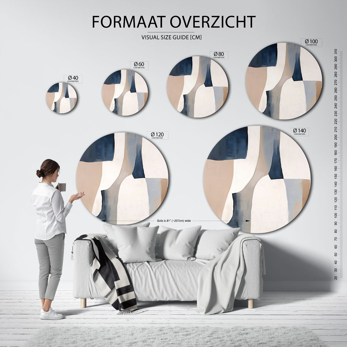 Abstracte vormen Muurcirkel