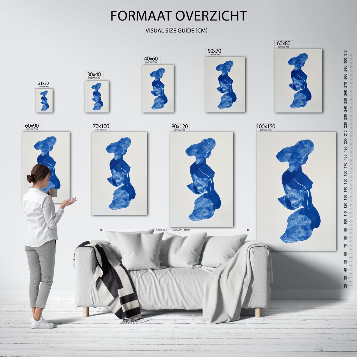 Blauwe figuur Poster