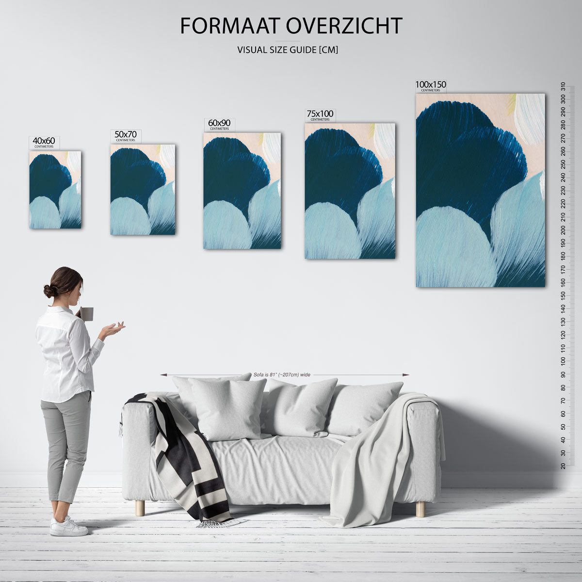 Vloeiende kleurencompositie Kunstwerk