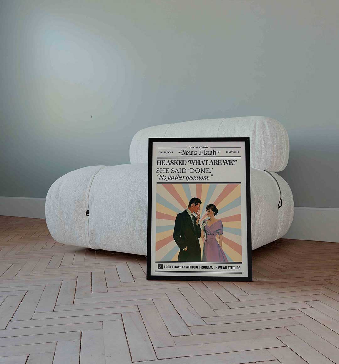 Retro koppel met tekst Poster