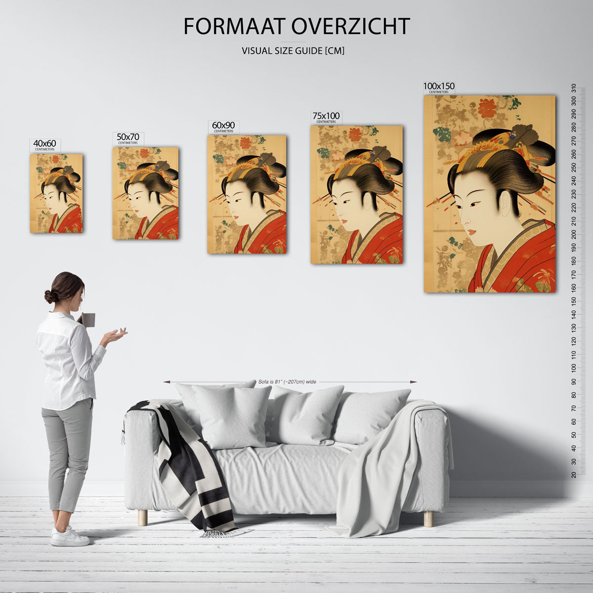 Elegante vrouwelijke portret Kunstwerk