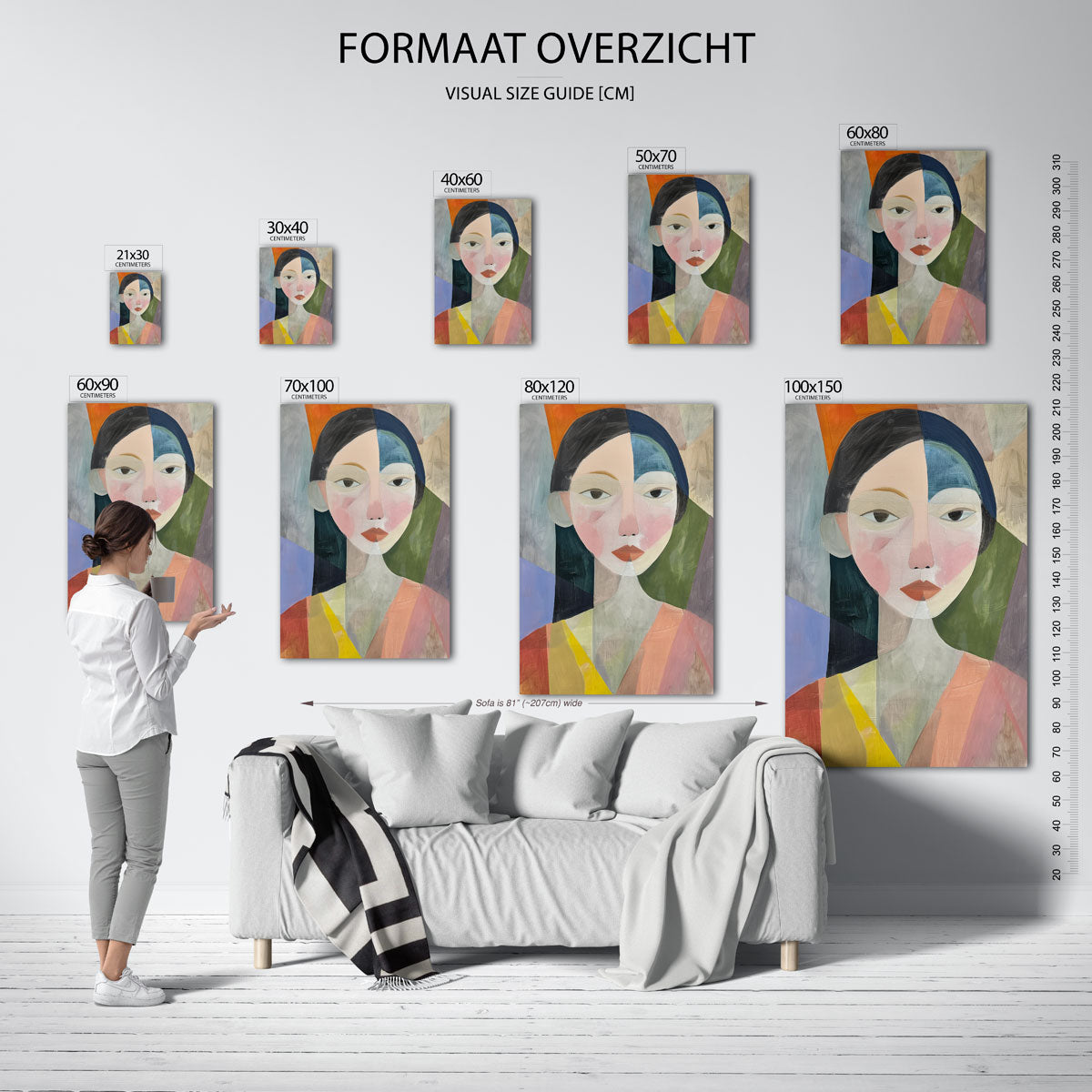 Abstracte gezichten Poster
