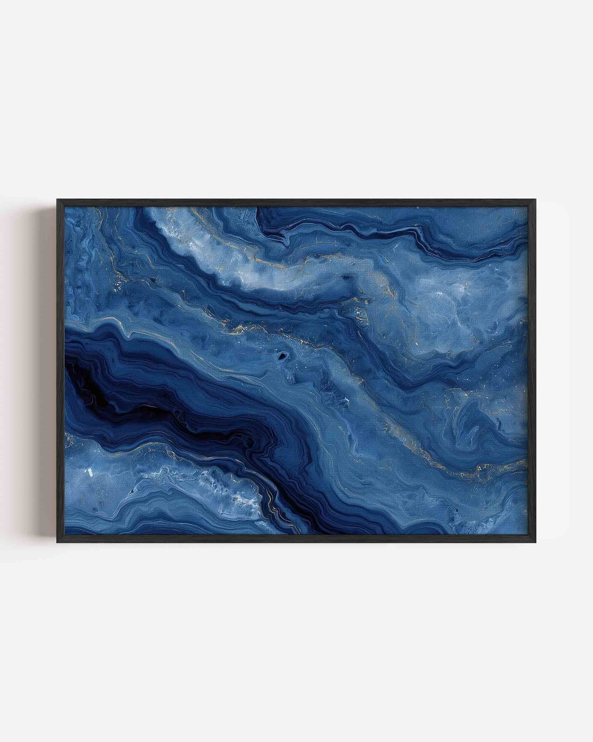 Blauwe marmerstructuur Poster