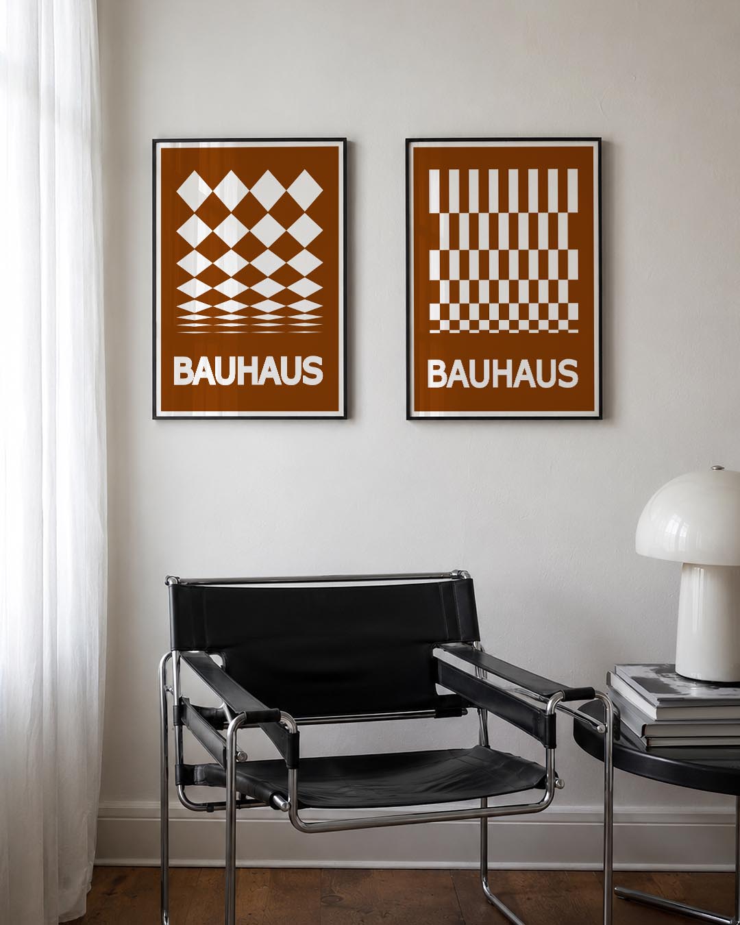 Ruitpatroon en typografie Postersets