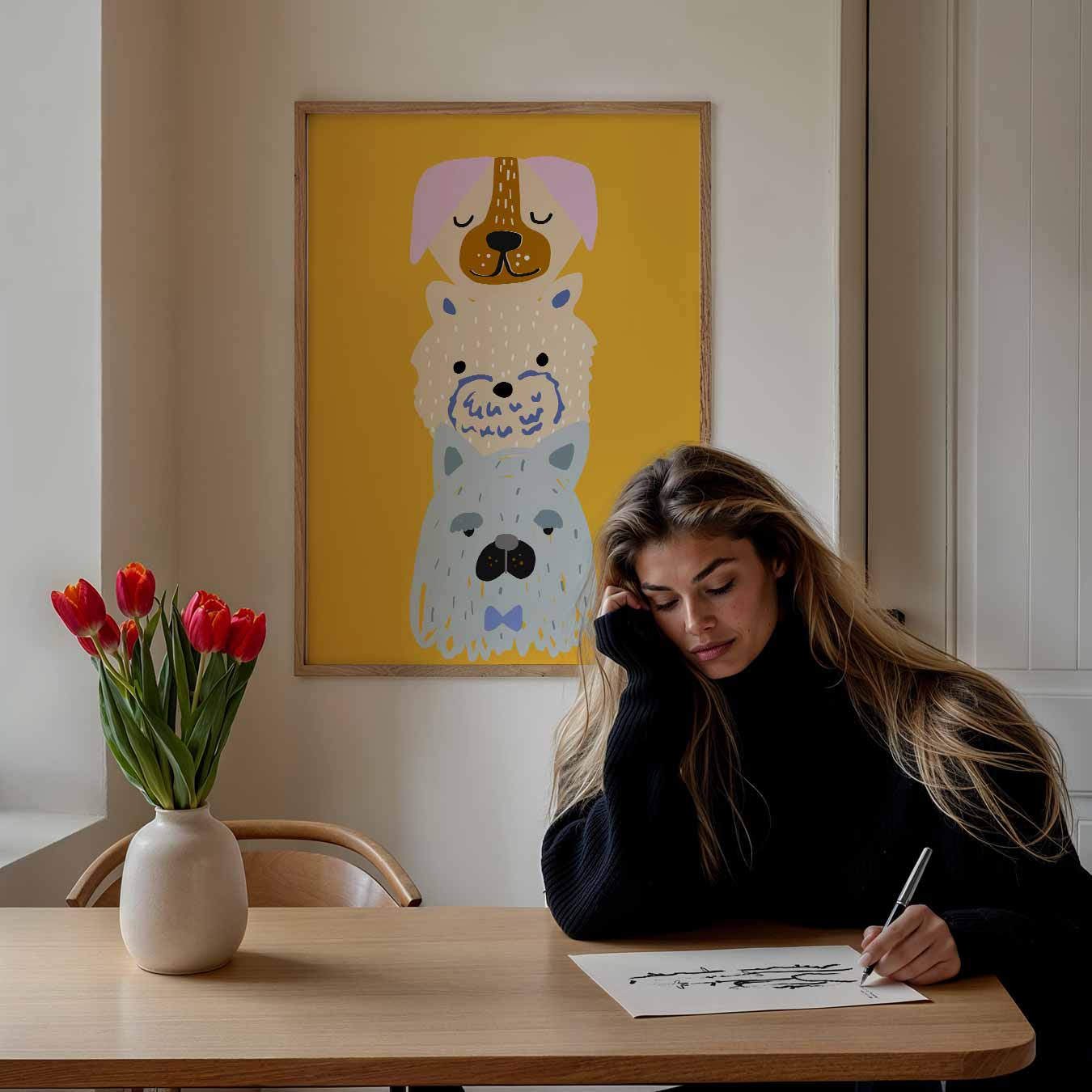 Schattige Honden Trio Poster-WallArtistic