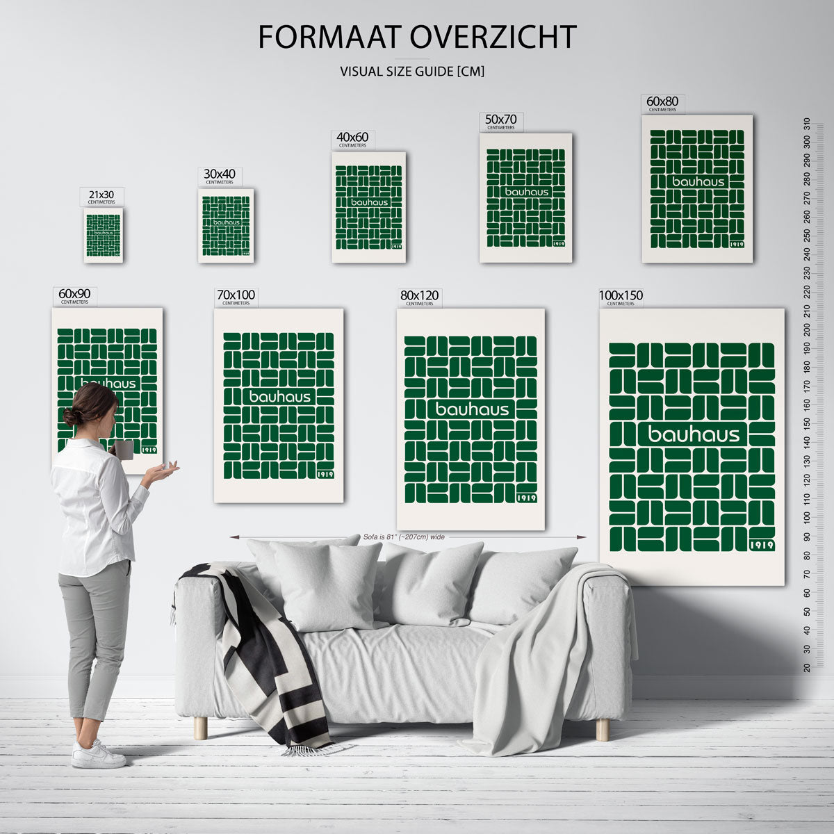 Groene vormenpatroon Poster