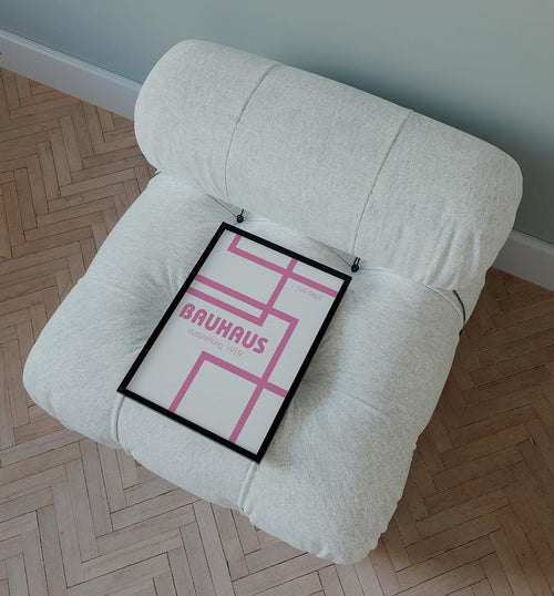 Roze lijnenspel Poster