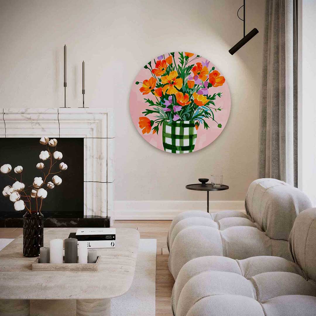 Bloemen in vaas Muurcirkel