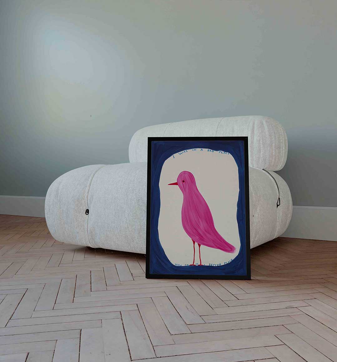 Roze vogel Poster