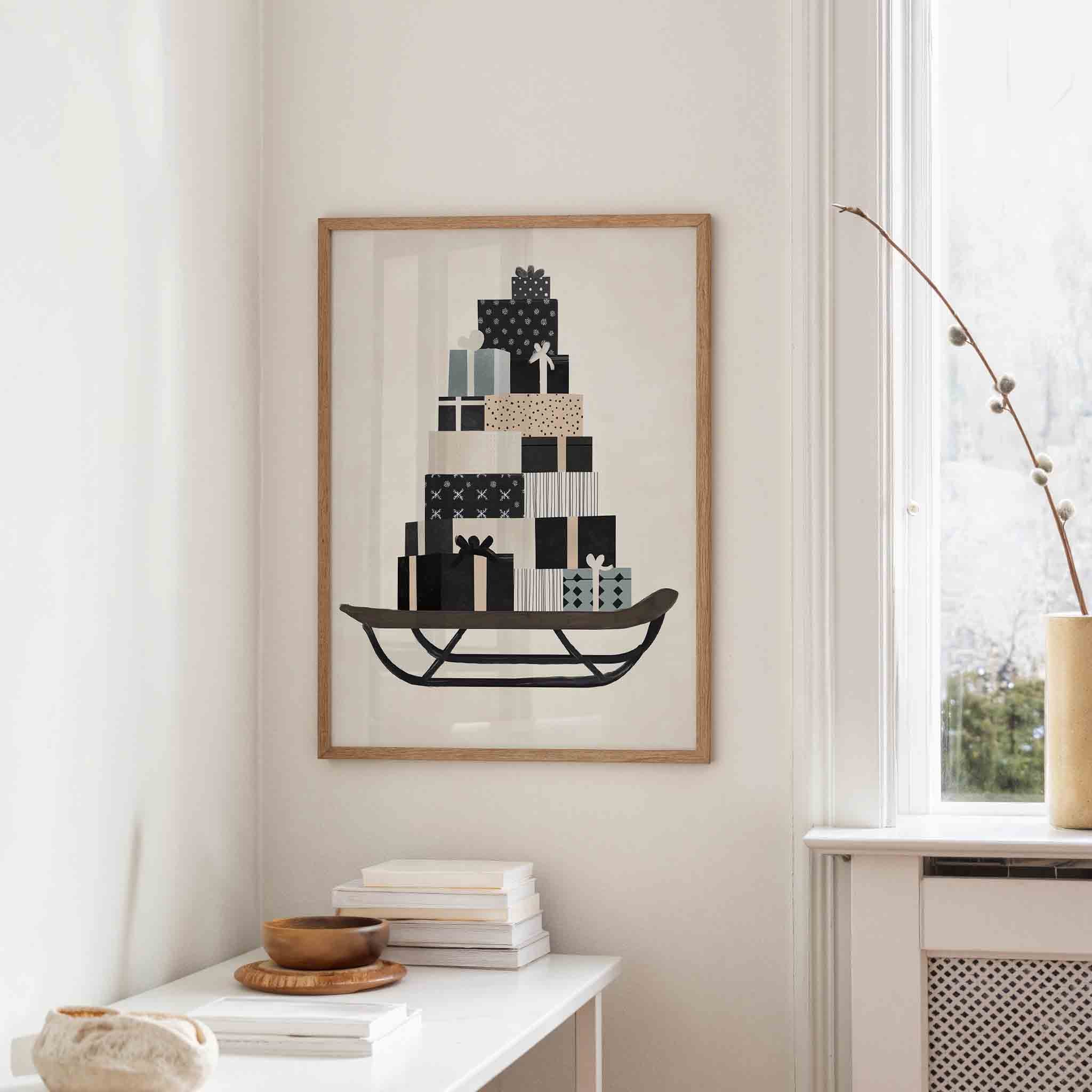 Cadeaus op slee Poster