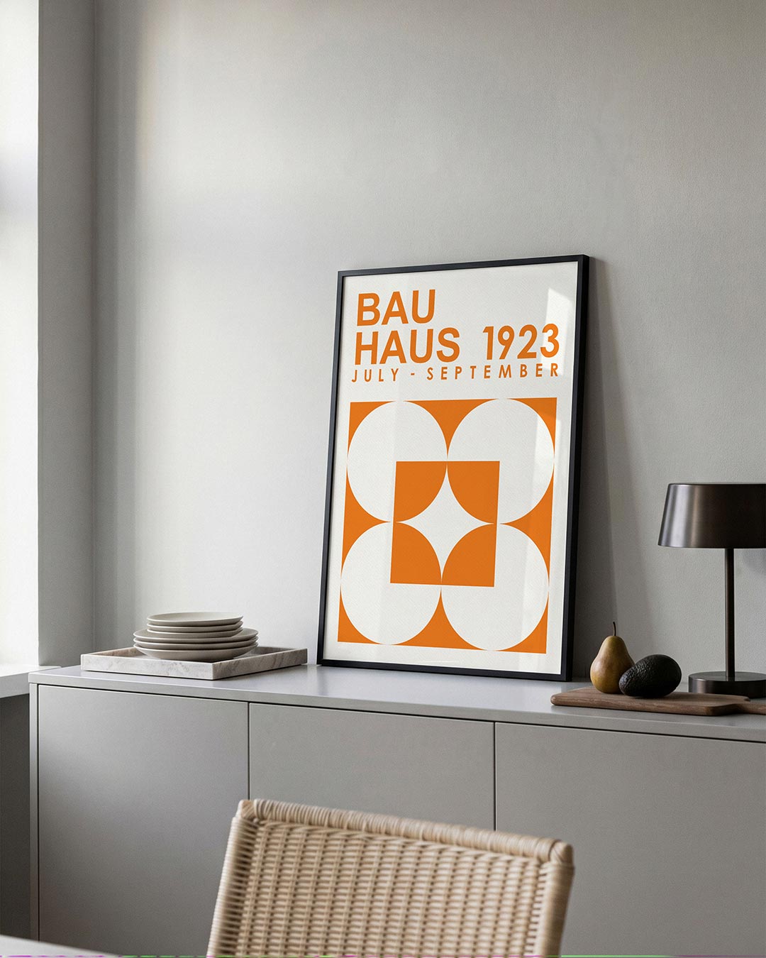 Oranje cirkelpatroon Poster