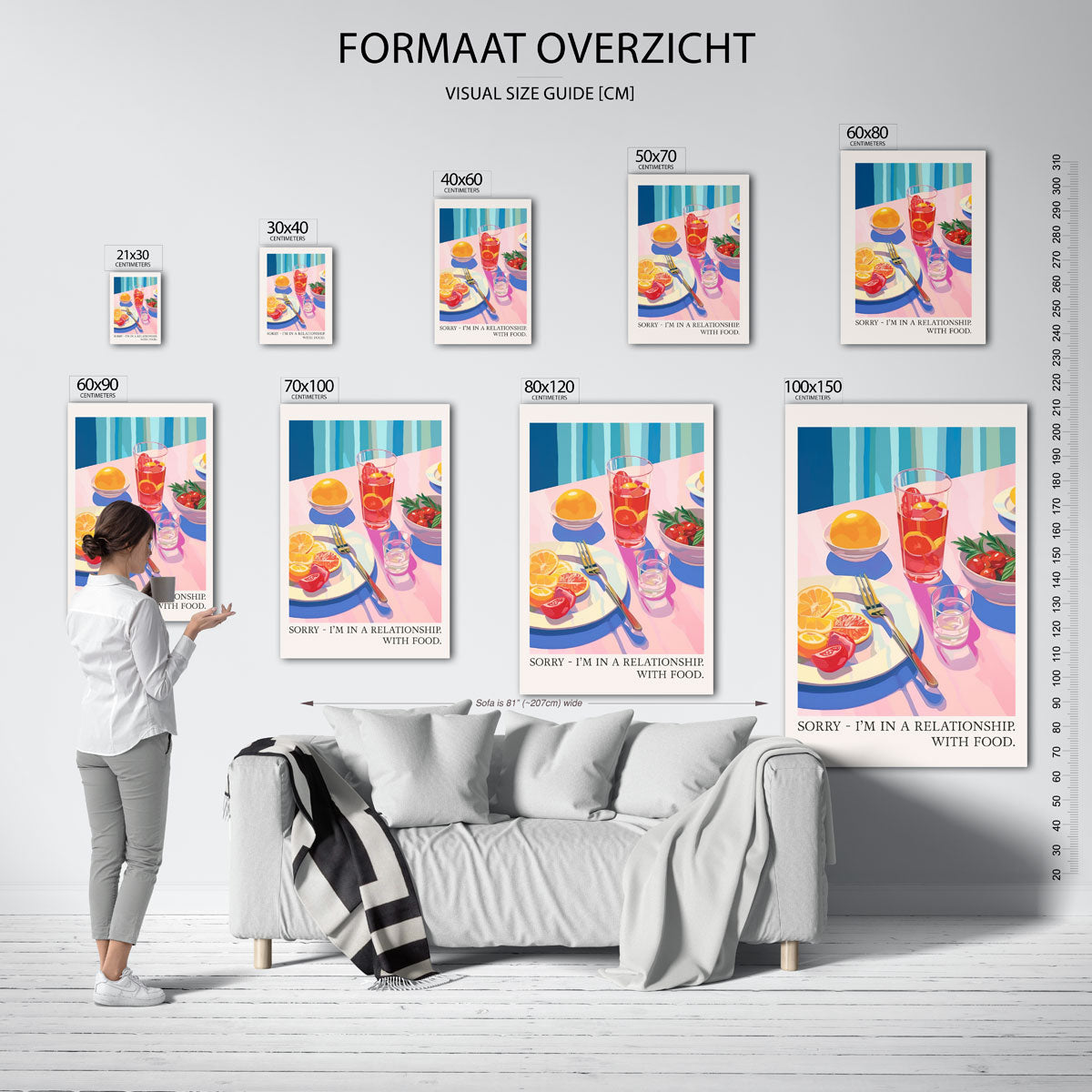 Fruit en drank op tafel Poster