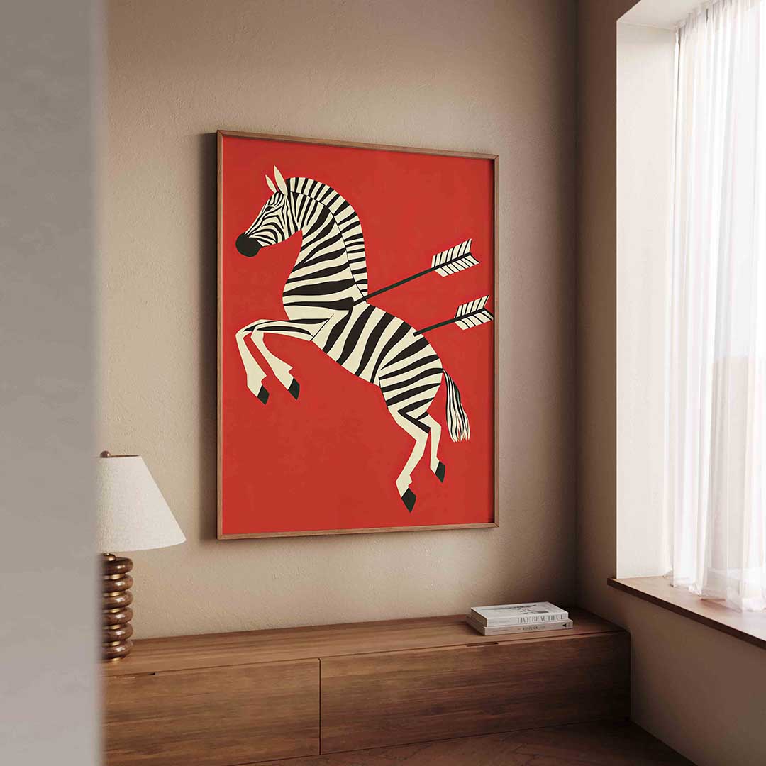 Zebra met pijlen Poster