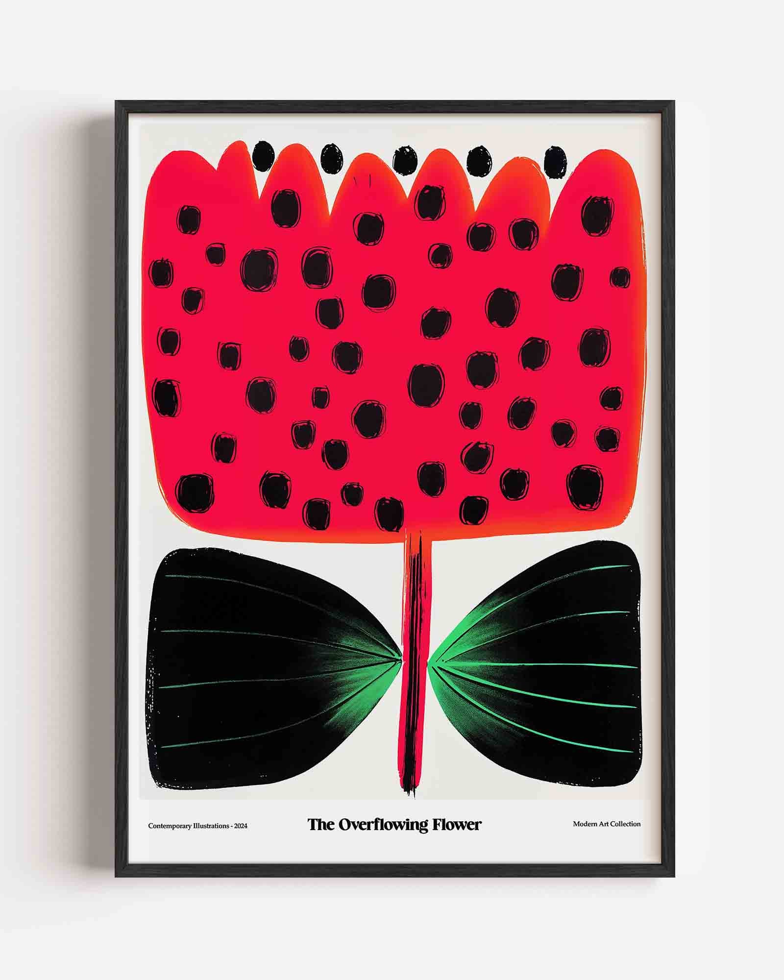 Bloem met zwarte stippen Poster
