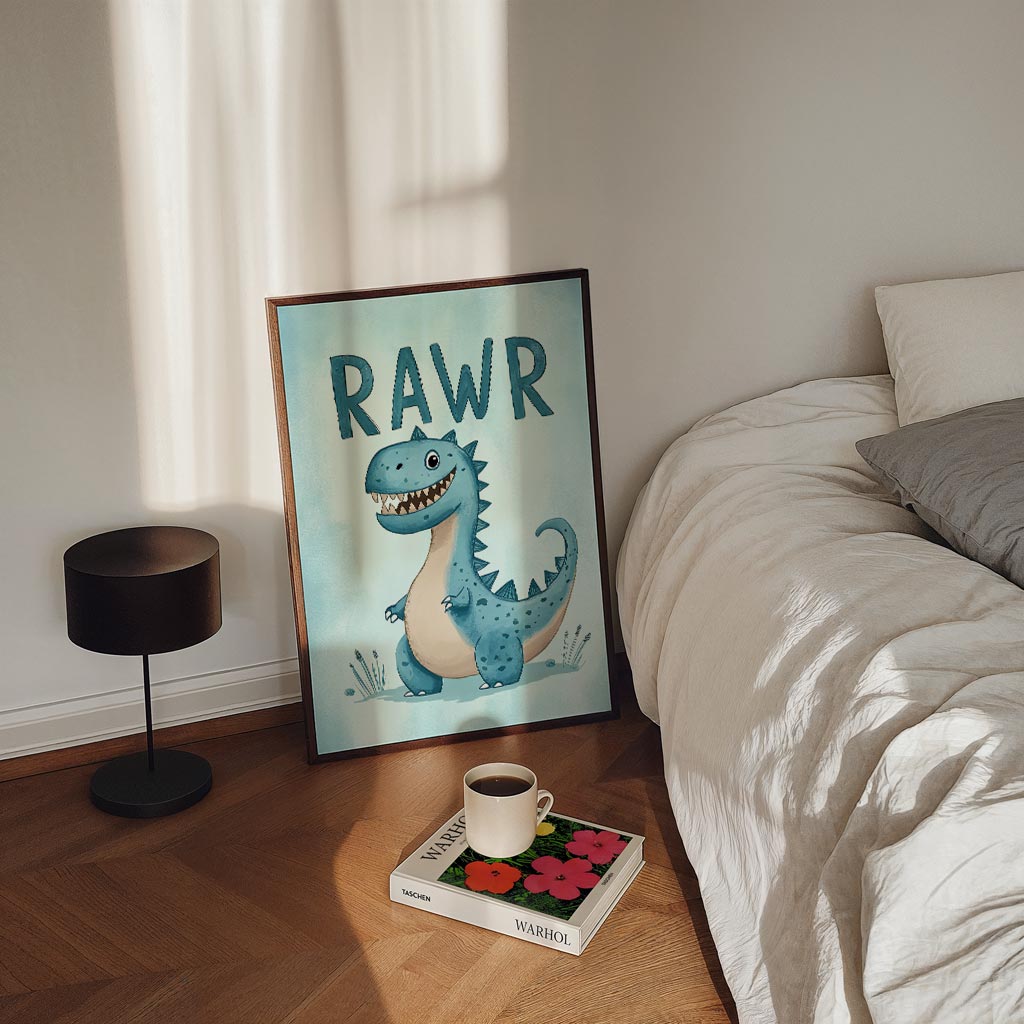 Schattige Dino "Rawr" Poster-WallArtistic