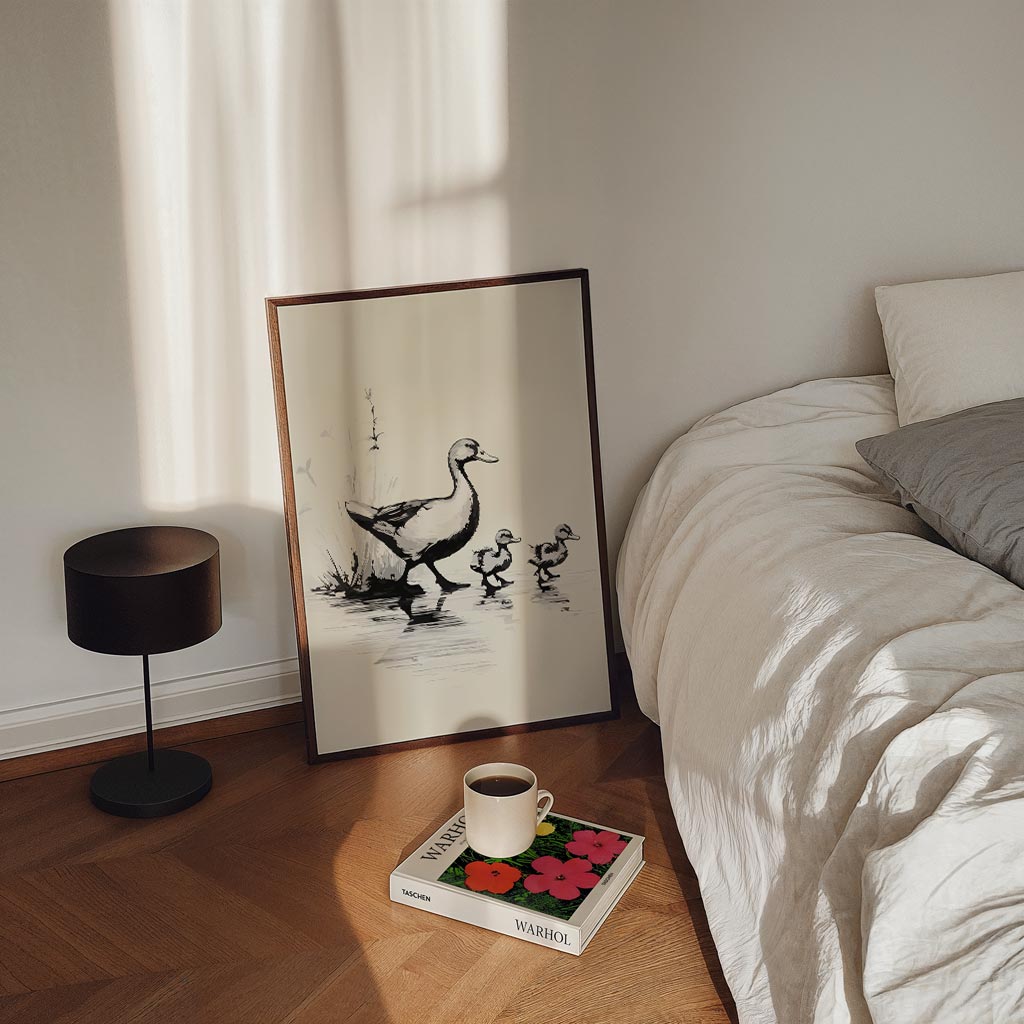 Eend met Kuikens Poster-WallArtistic