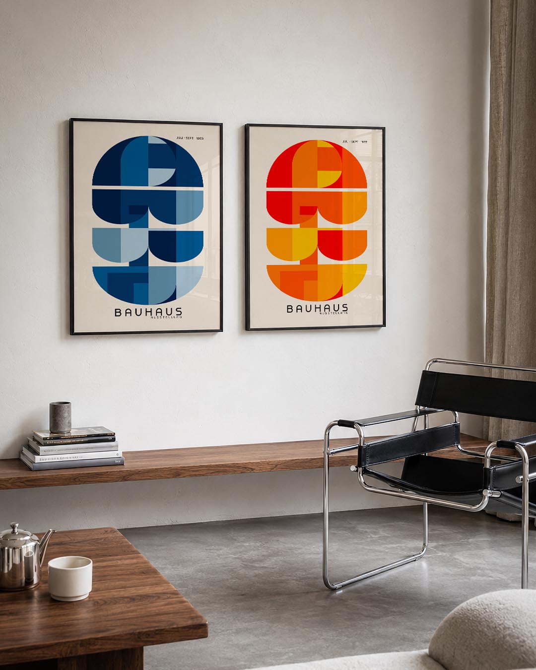 Vormenspel in blauw Posterset