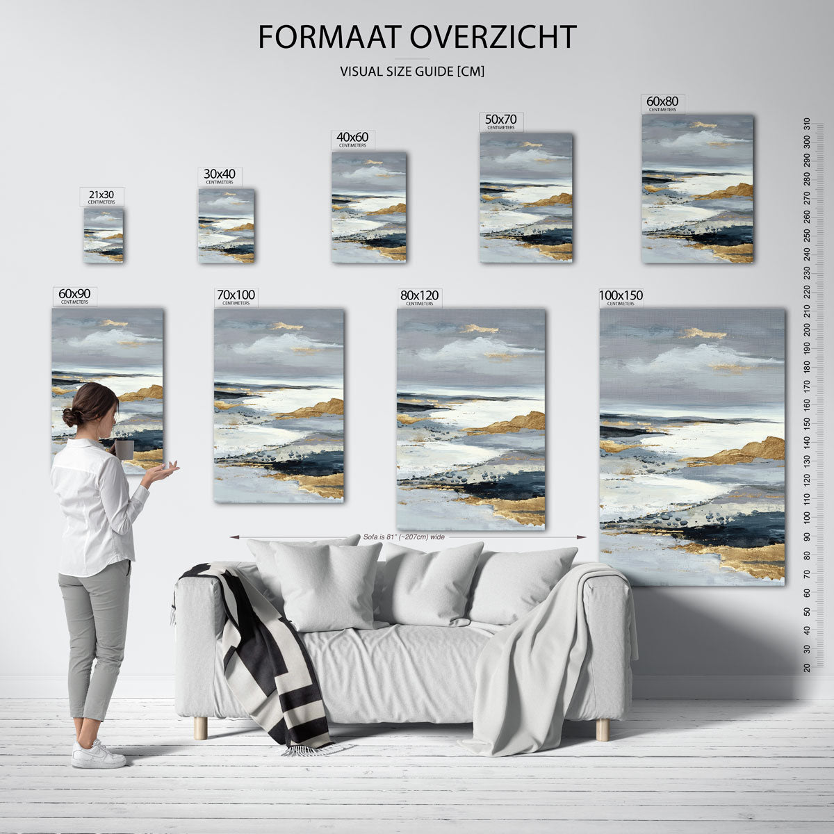 Landschap met gouden accenten Poster