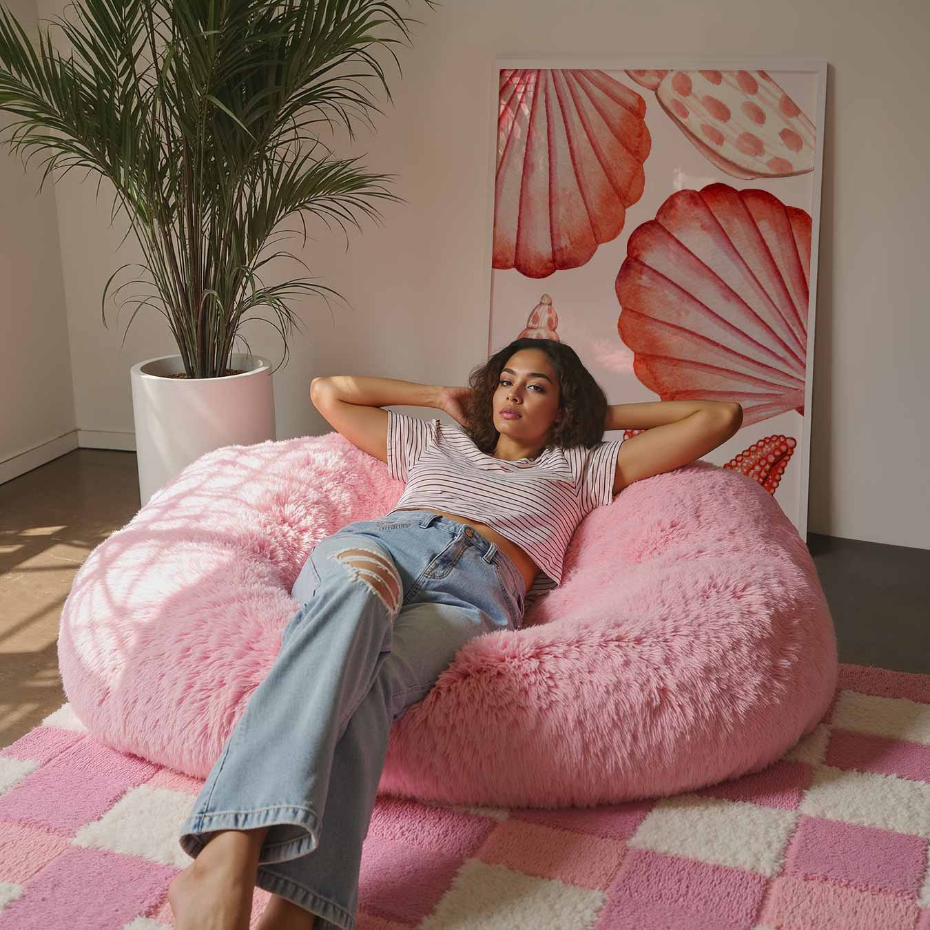 Roze schelpen Poster-WallArtistic
