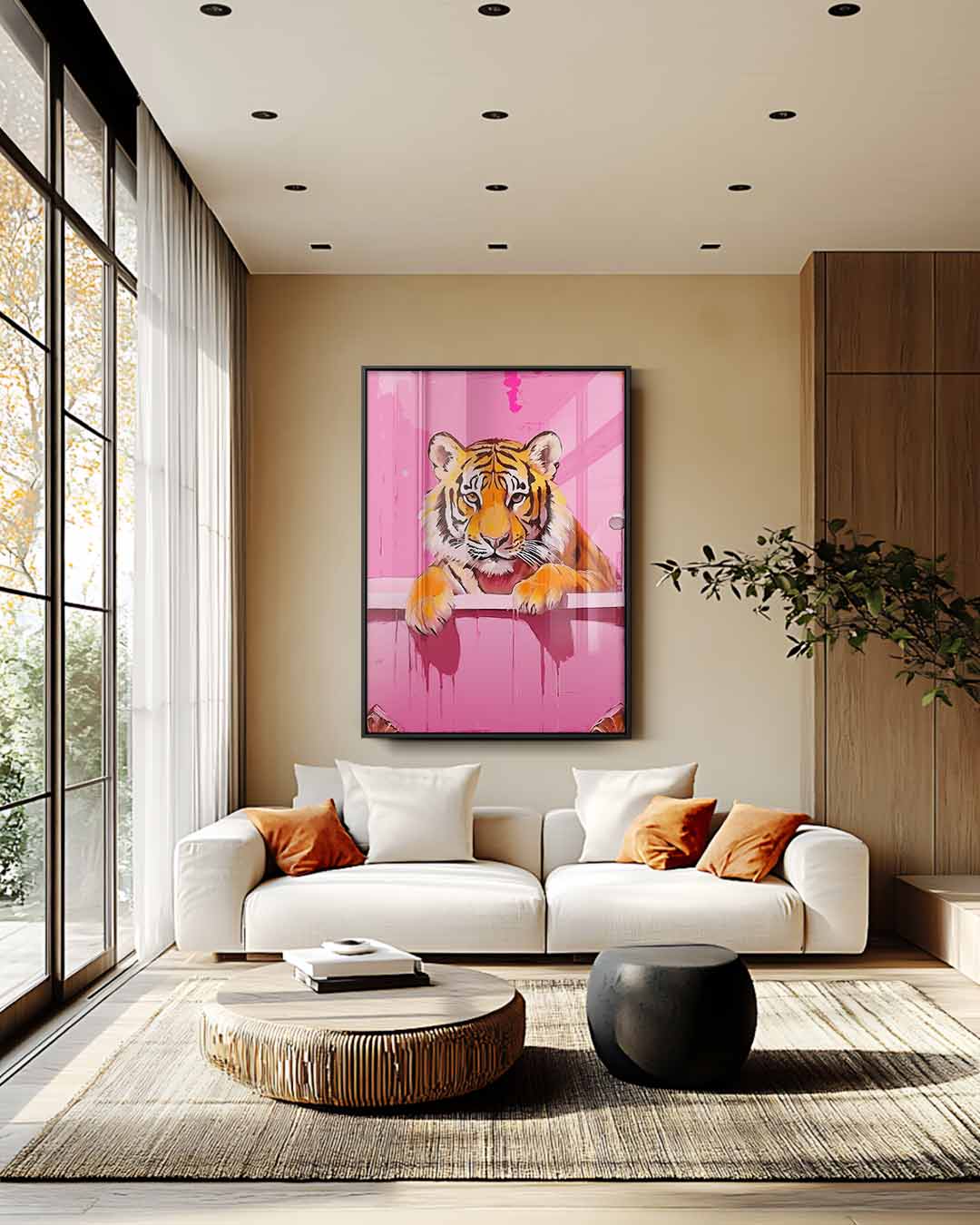 Kunstwerk „Tiger im Bad“