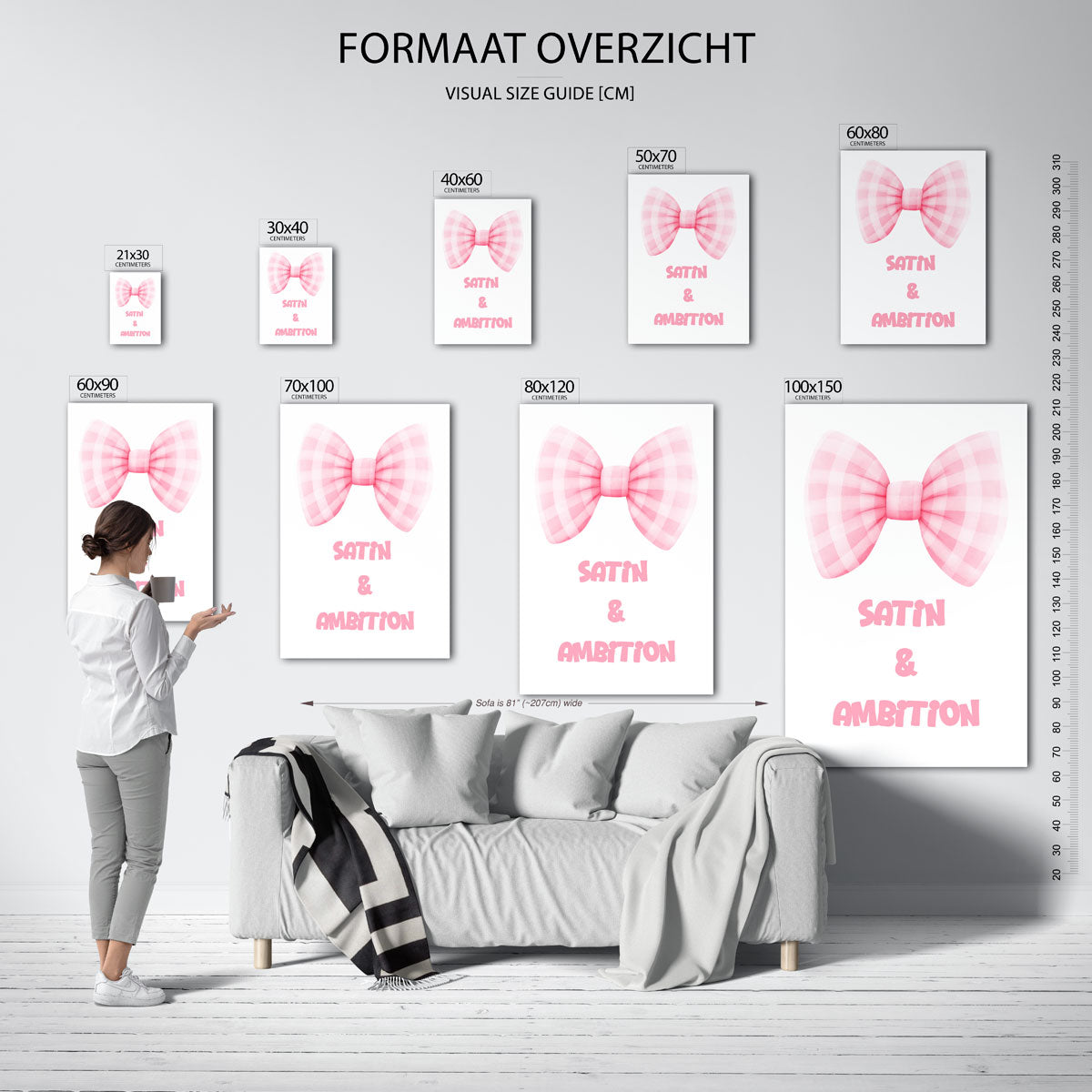 Roze strik en tekst Poster