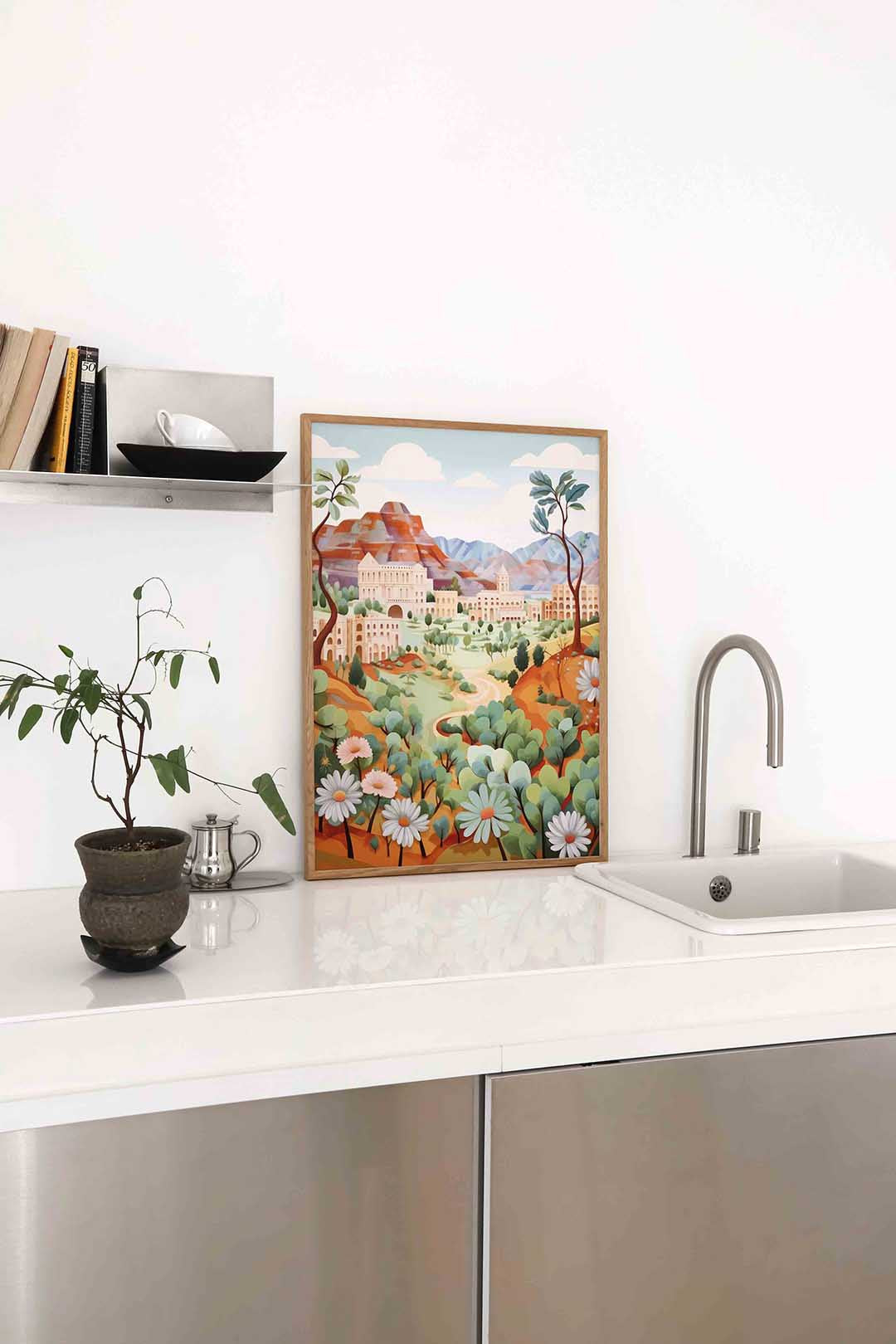 Landschap met bloemen Poster