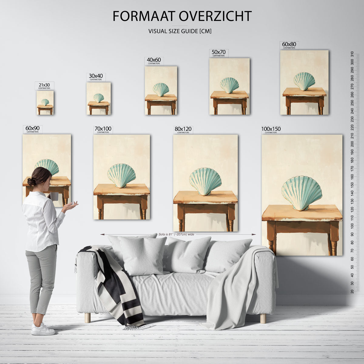 Schelp op tafel Poster