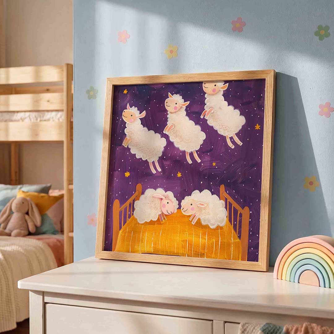 Schapen en bed Poster