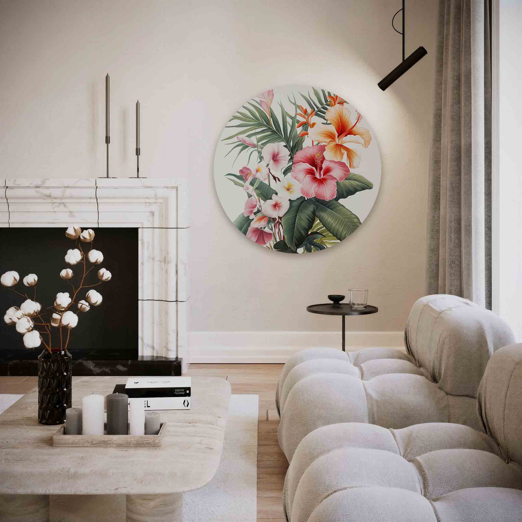 Tropische bloemen Muurcirkel