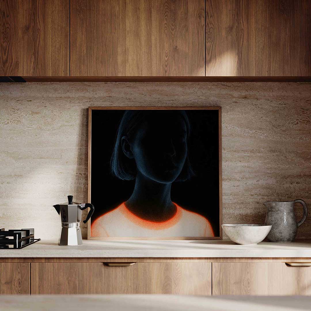 Silhouet met gloed Poster