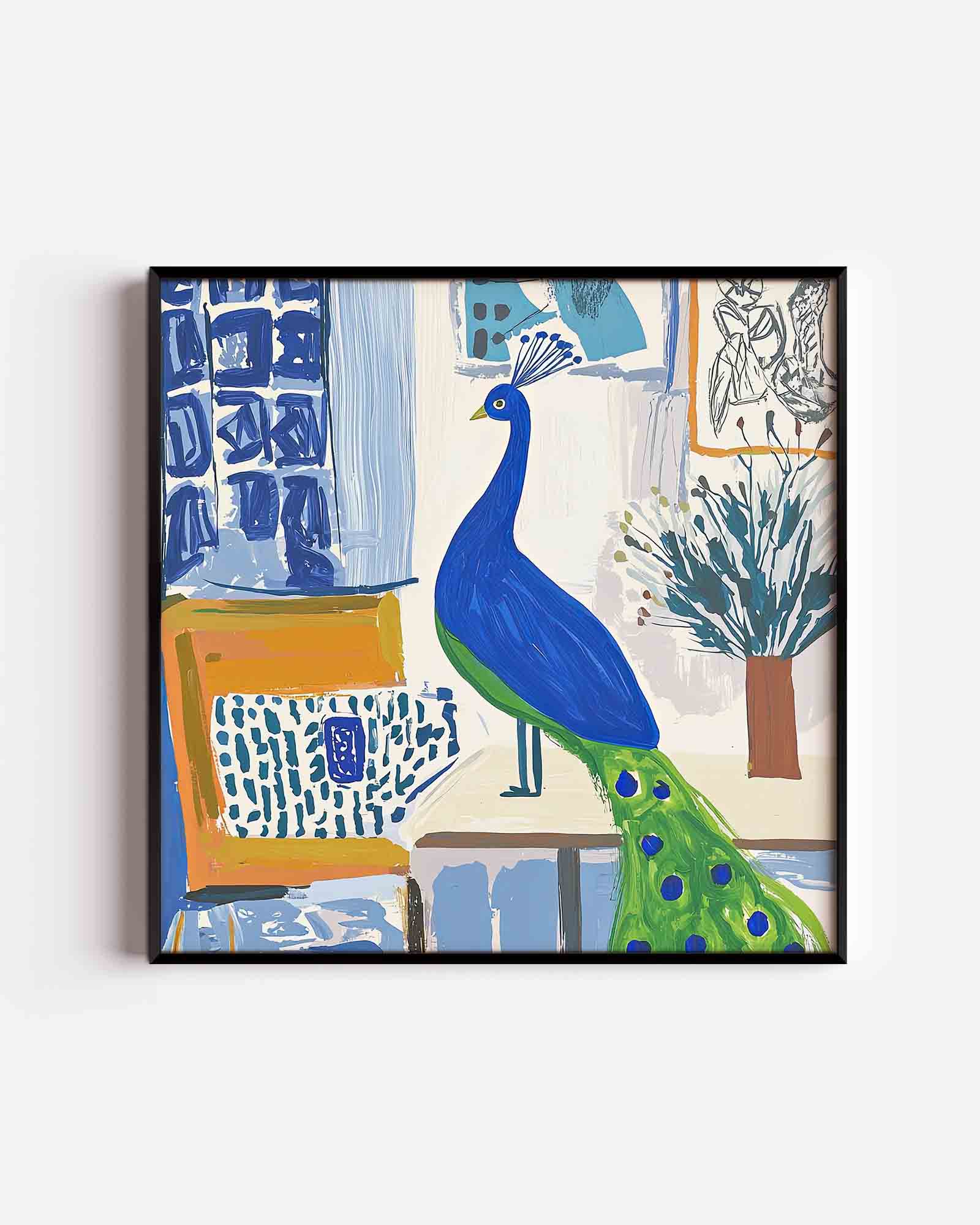 Pauw in interieur Poster
