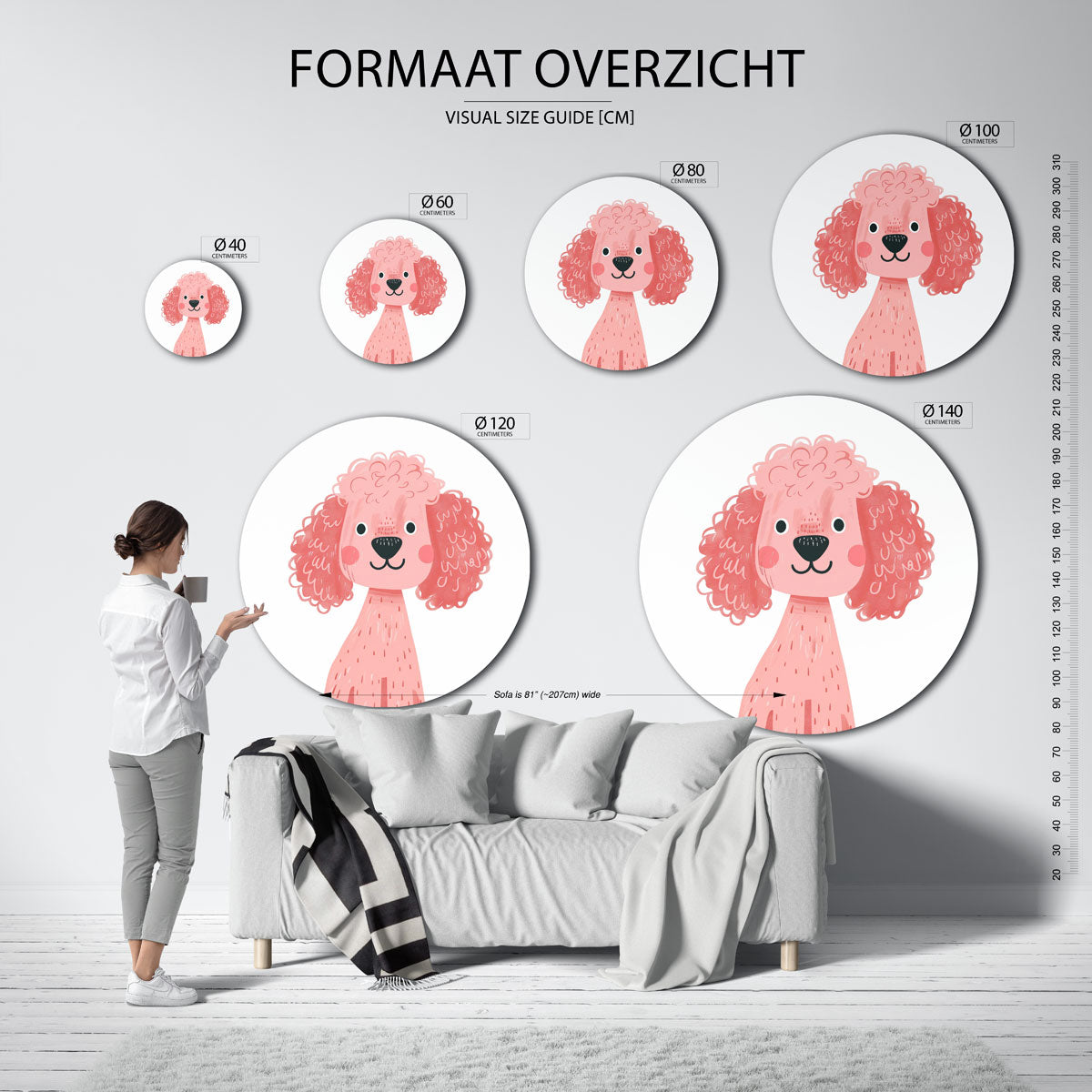 Roze hond Muurcirkel