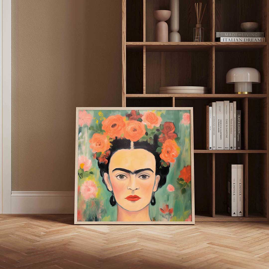 Portret met bloemen Poster
