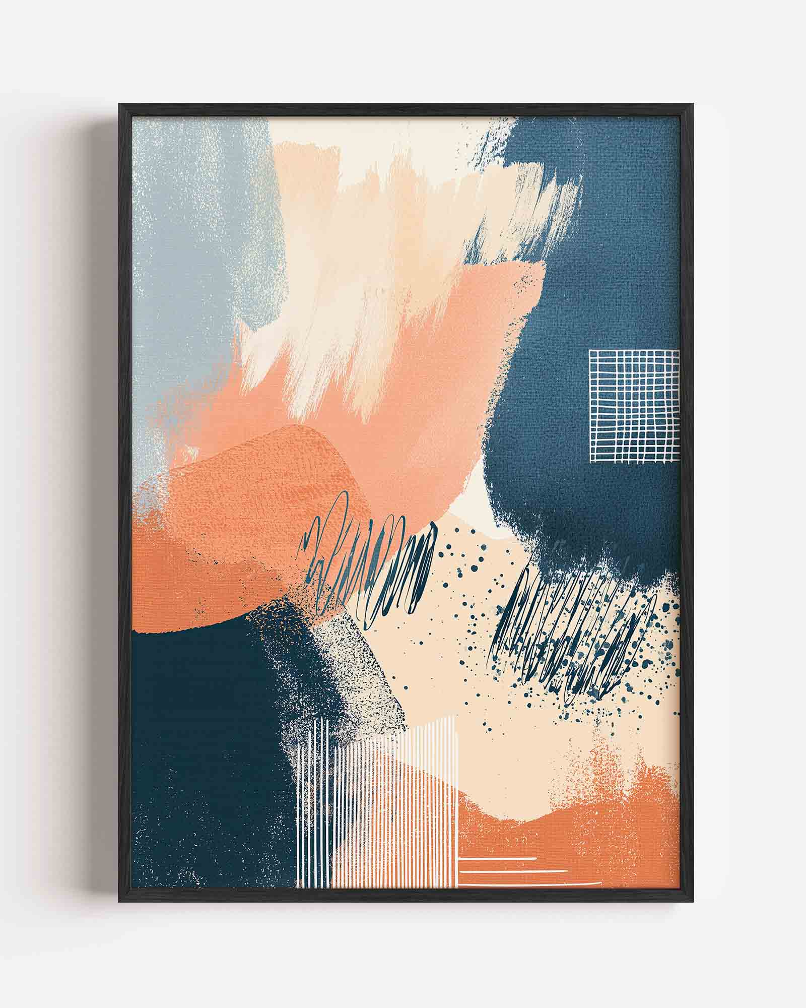 Abstracte penseelstreken Poster