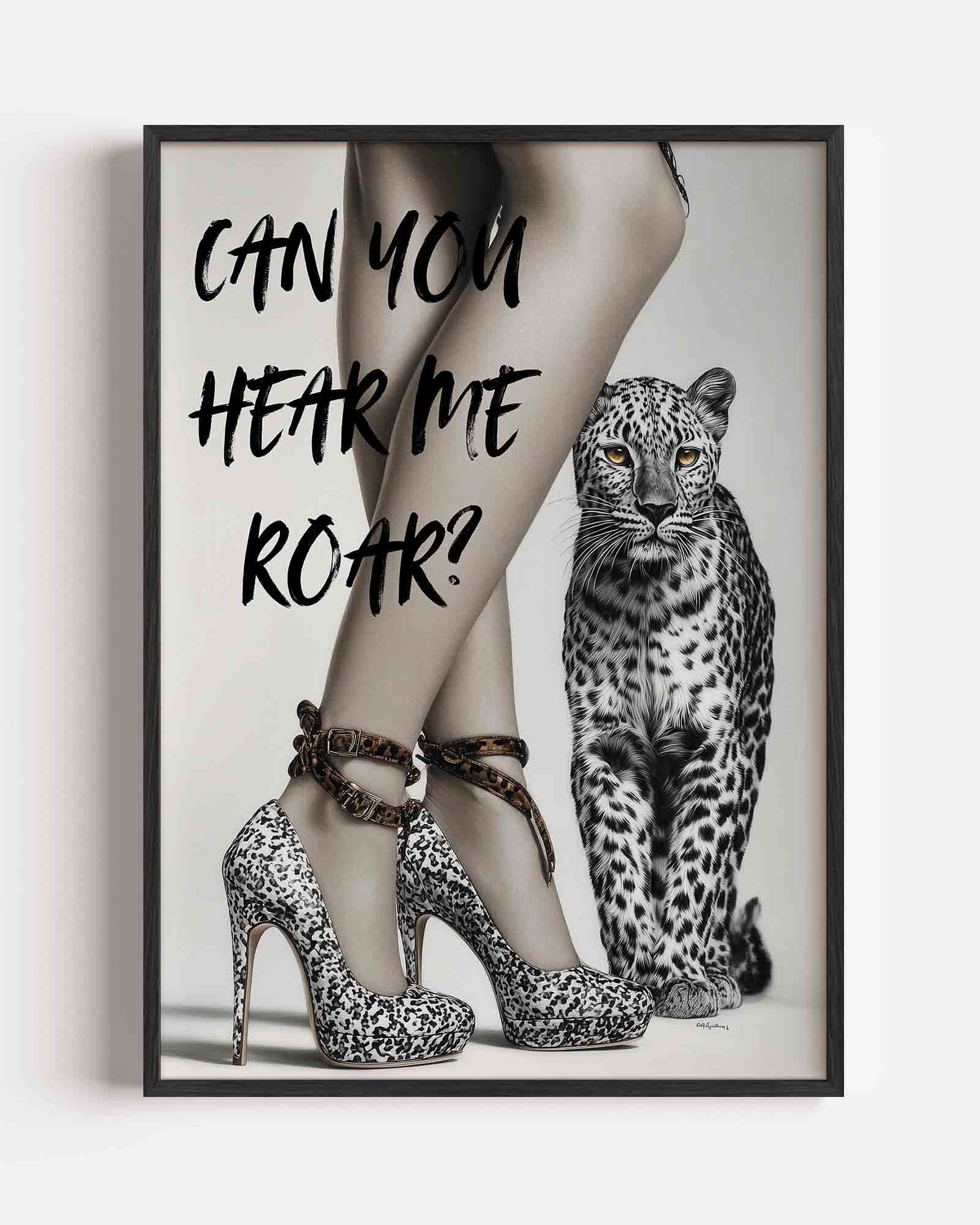 Luipaard en hakken Poster